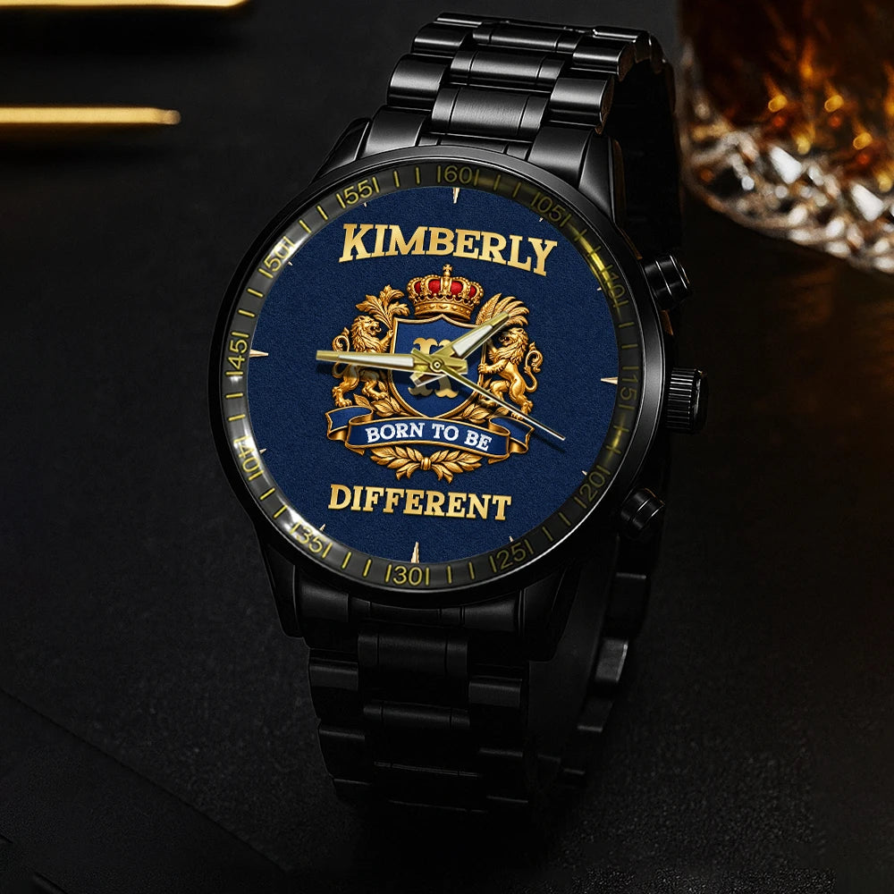 Personalized Born to Be Different Gold Logo Blue Watch KIMBERLY M1-W25