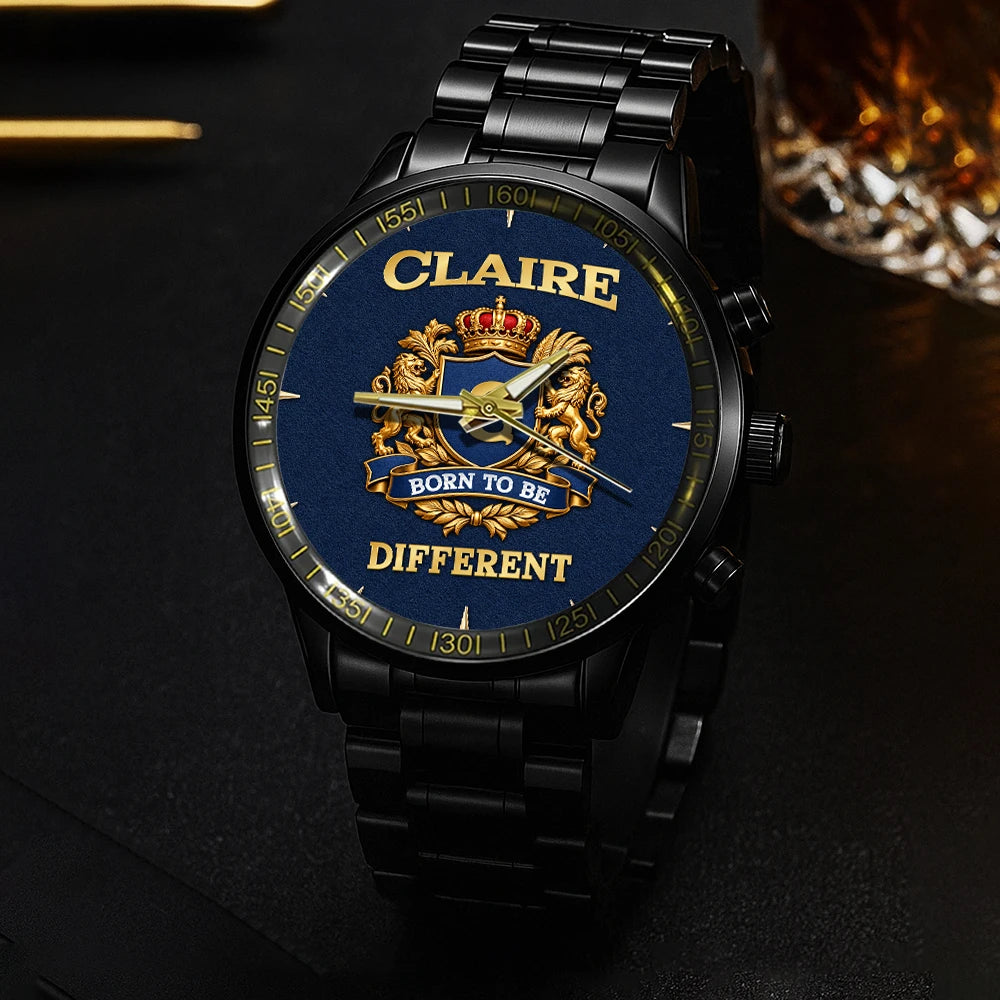 Personalized Born to Be Different Gold Logo Blue Watch CLAIRE M1-W25