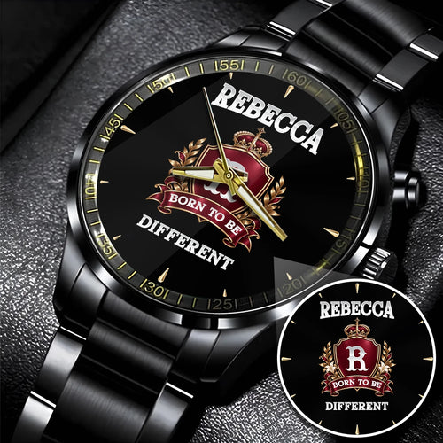 Personalized Born to Be Different Burgundy Crest Watch REBECCA M1-W24