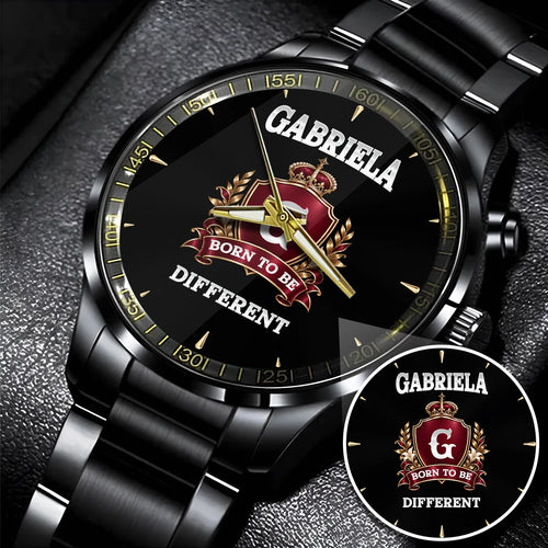 Personalized Born to Be Different Burgundy Crest Watch GABRIELA M1-W24