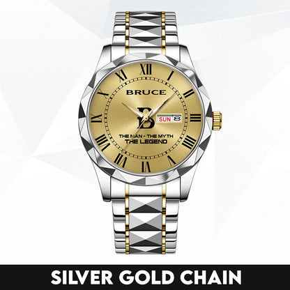The Man The Myth The Legend Gold Watch BRUCE M1-W37