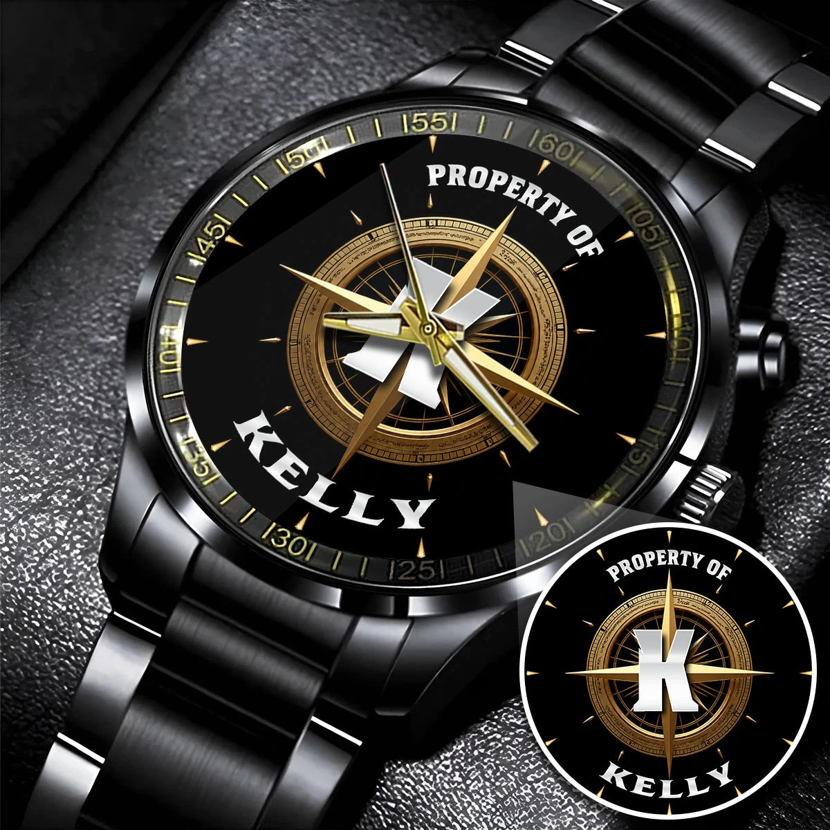 Property Of Your Name Compass Watch KELLY M1-W18