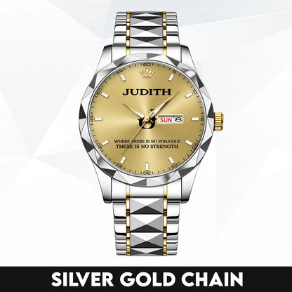 No Struggle No Strength Luxury Gold Watch JUDITH M1-W27