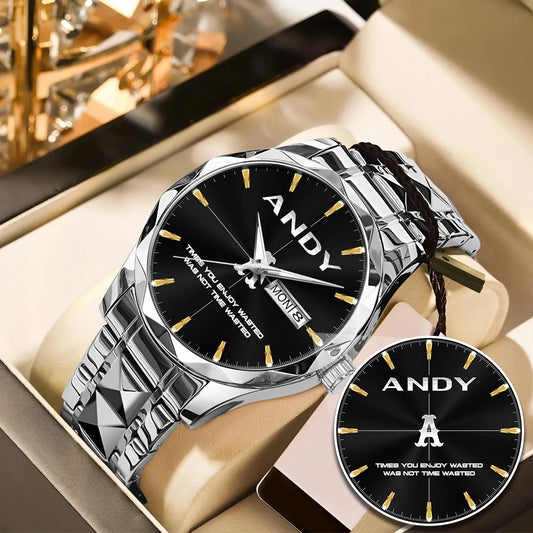 Gold & Black Watch Time You Enjoy Wasting Was Not Time Wasted ANDY M1-W35