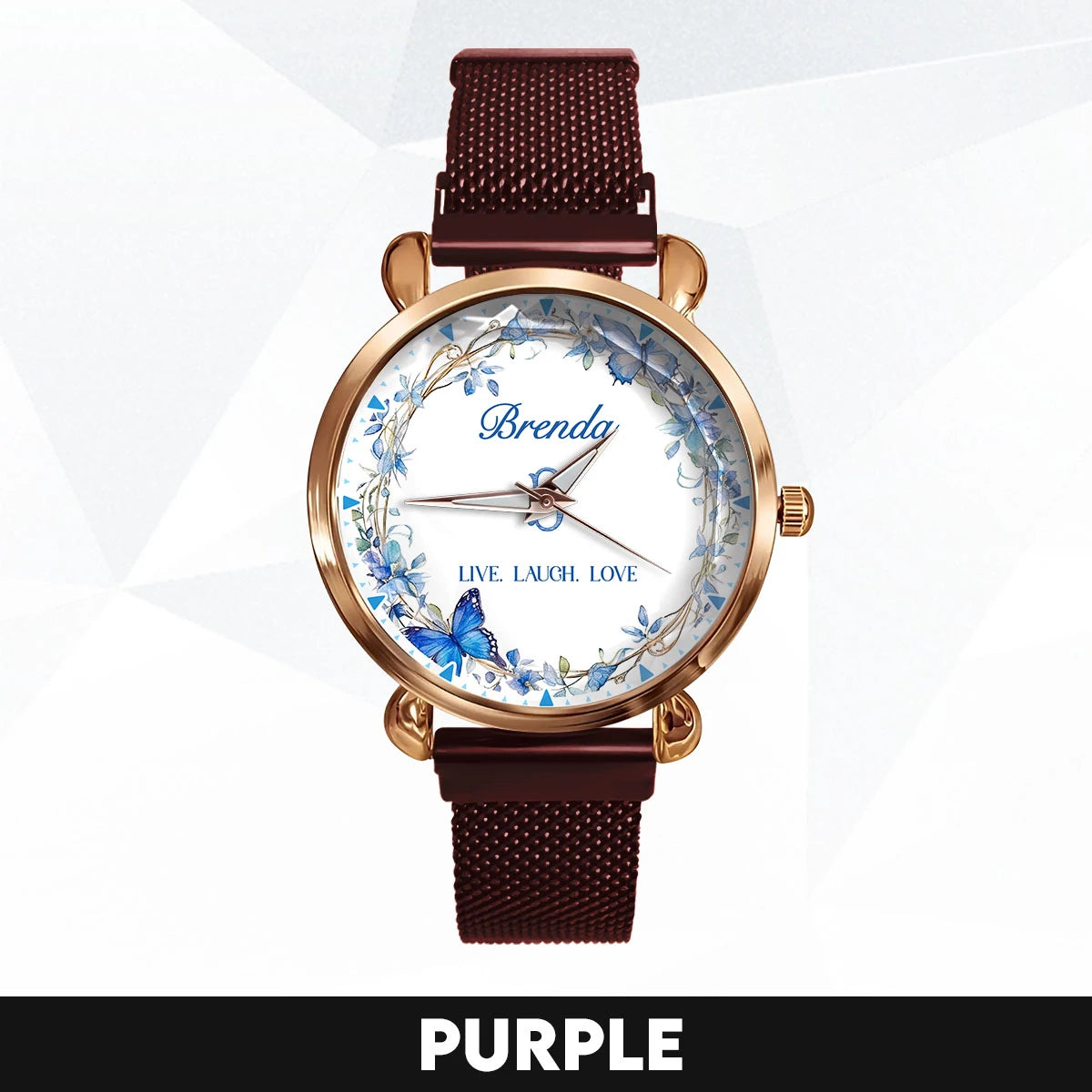 Live Laugh Love Blue Wreath Watch BRENDA M1-W9