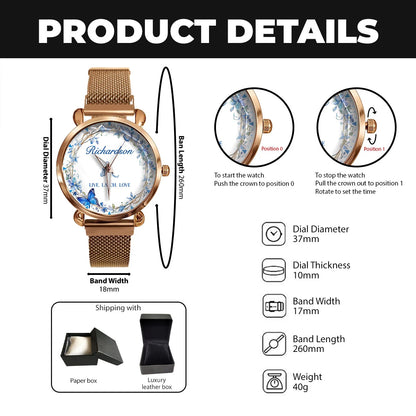 Live Laugh Love Blue Wreath Watch RICHARDSON M1-W9