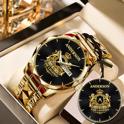 The Man The Myth The Legend Gold Lion Crest Watch ANDERSON M1-W40