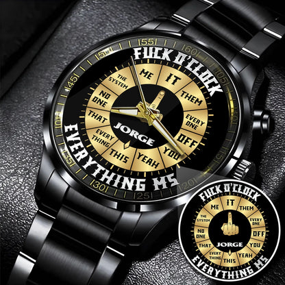 JORGE 13K1-485 Personalized Attitude Watch – Funny Middle Finger Gift