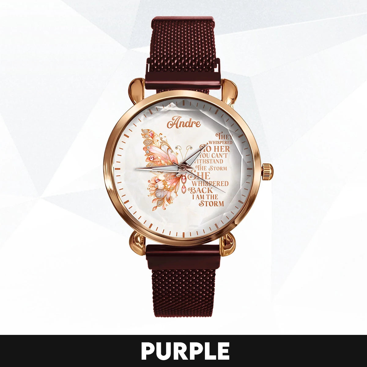 They Whisper To Her You Can't Withstand The Storm Golden Rose Watch ANDRE M1-W19