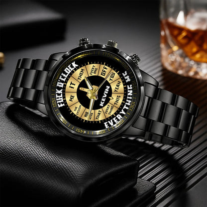 KEVIN 13K1-485 Personalized Attitude Watch – Funny Middle Finger Gift