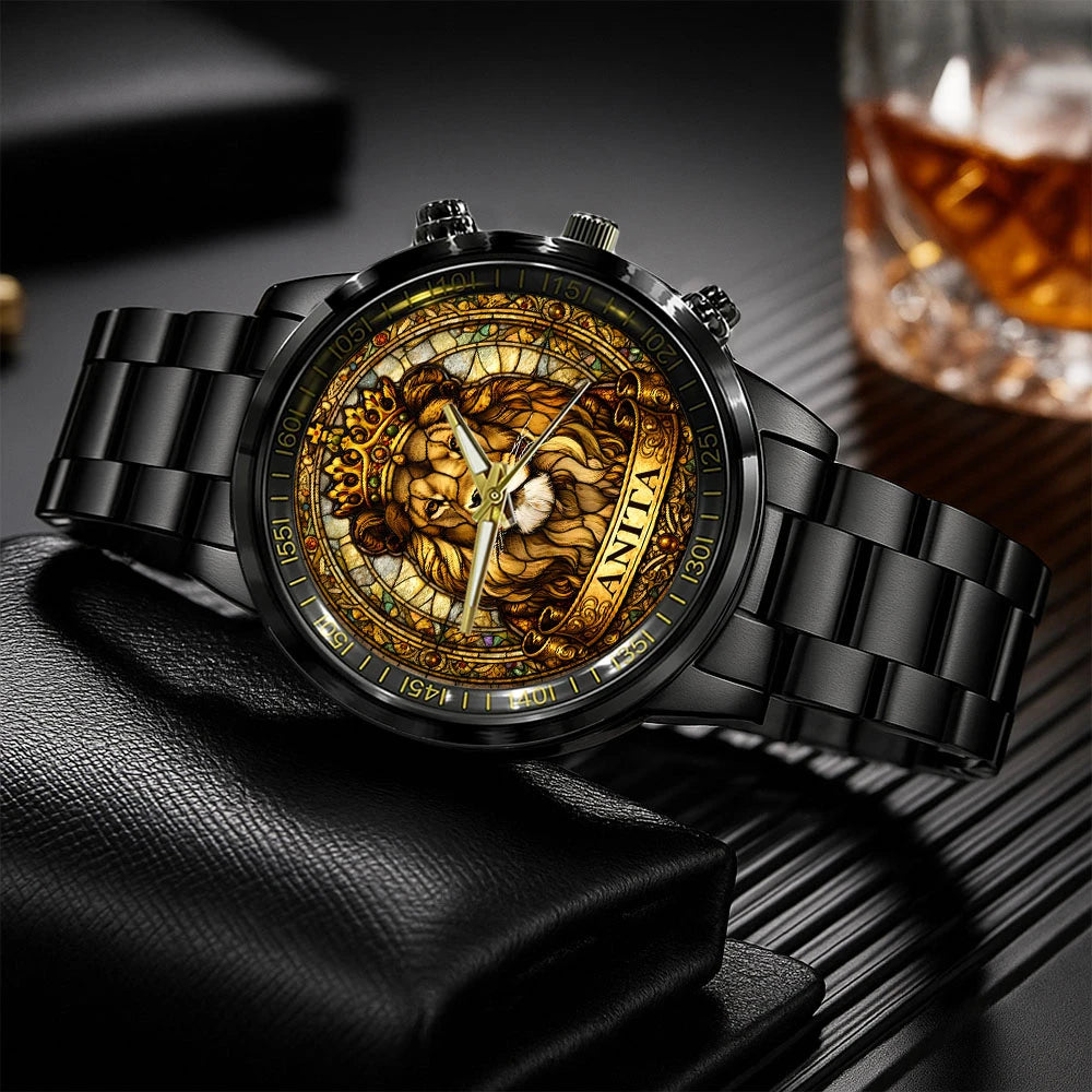 ANITA 13K1-484 Personalized King Lion Luxury Stainless Steel Watch