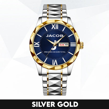 Blue & Silver Watch Dream Big and Dare to Fail JACOB M1-W36