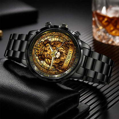 ANTHONY 13K1-484 Personalized King Lion Luxury Stainless Steel Watch