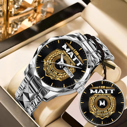 I Am Name I May Not Be Perfect Gold Watch MATT M1-W41