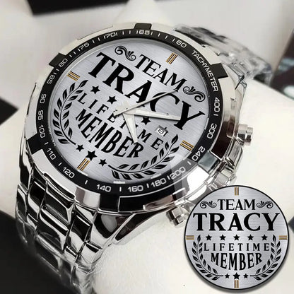 TRACY 13K1-437 Alloy-Quatz-Men Watch, Personalized Premium Gift for Anniversary