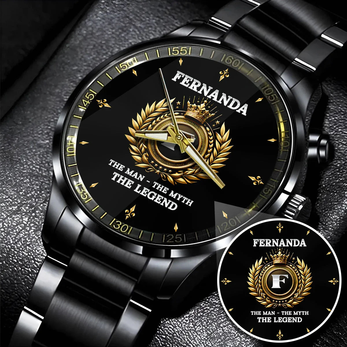 The Man The Myth The Legend Olive Crown Watch FERNANDA M1-W5