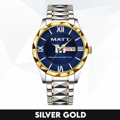 Blue & Silver Watch Dream Big and Dare to Fail MATT M1-W36