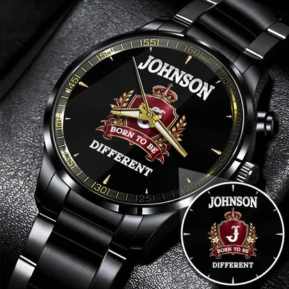Personalized Born to Be Different Burgundy Crest Watch JOHNSON M1-W24