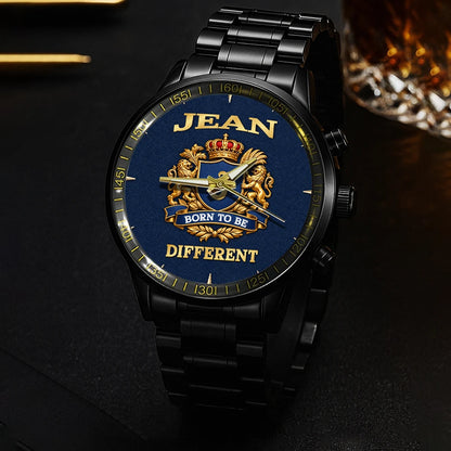 Personalized Born to Be Different Gold Logo Blue Watch JEAN M1-W25