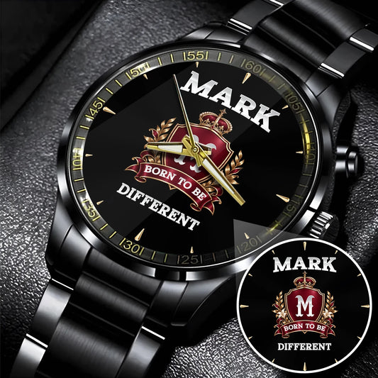 Personalized Born to Be Different Burgundy Crest Watch MARK M1-W24