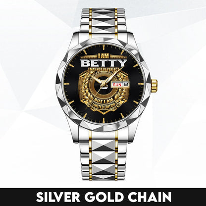 I Am Name I May Not Be Perfect Gold Watch BETTY M1-W41