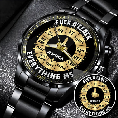 JESSICA 13K1-485 Personalized Attitude Watch – Funny Middle Finger Gift
