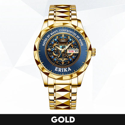 Hated By Many Confronted By None Golden Blue Watch ERIKA M1-W15