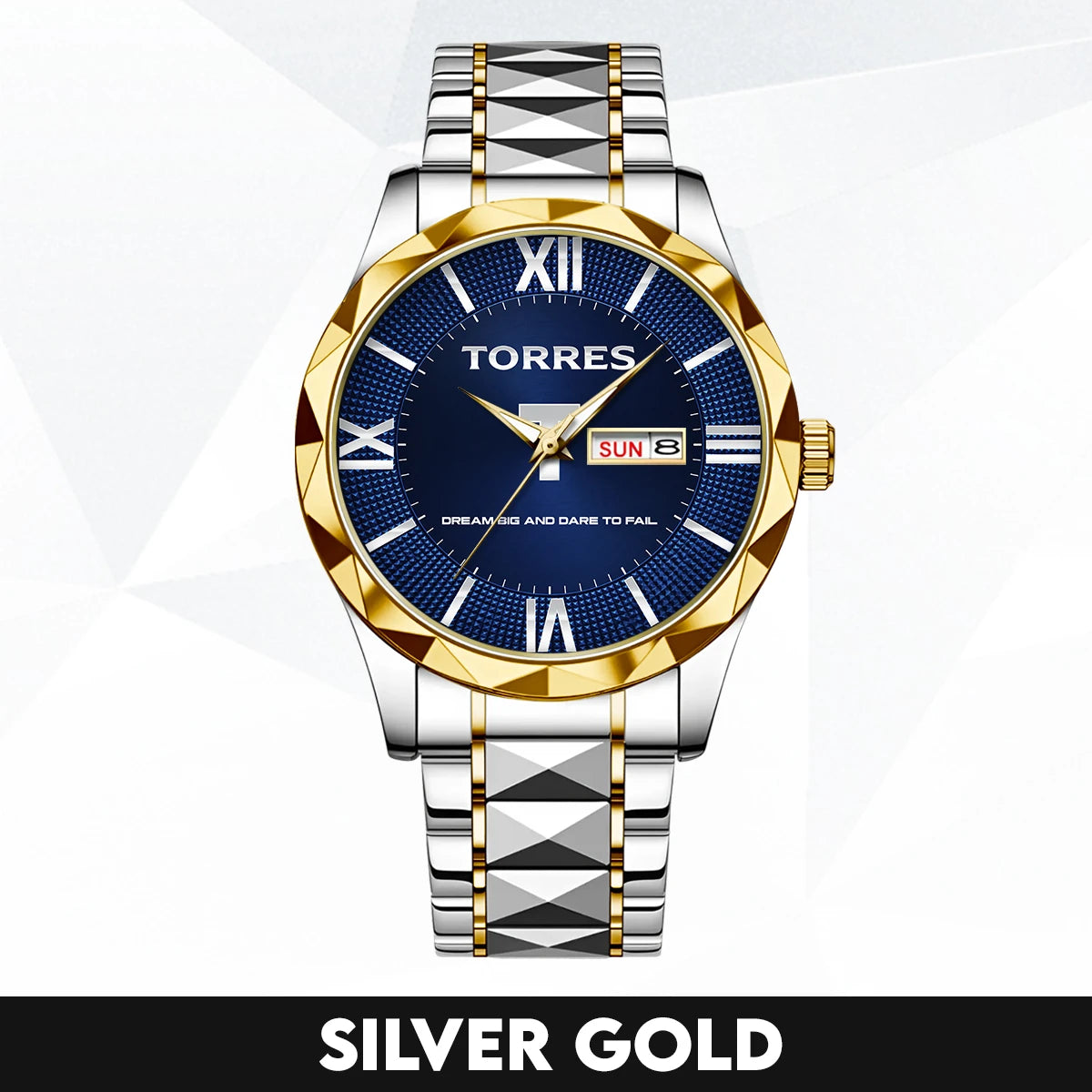 Blue & Silver Watch Dream Big and Dare to Fail TORRES M1-W36