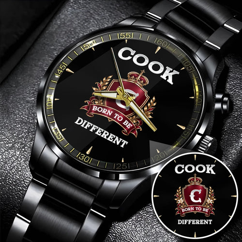 Personalized Born to Be Different Burgundy Crest Watch COOK M1-W24