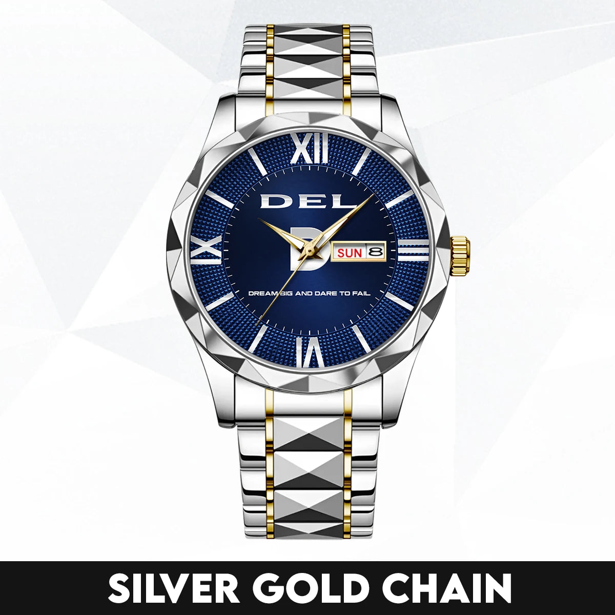 Blue & Silver Watch Dream Big and Dare to Fail DEL M1-W36