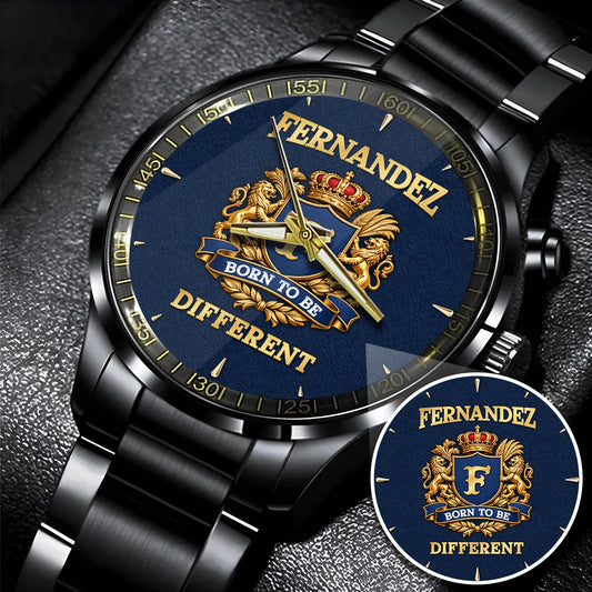 Personalized Born to Be Different Gold Logo Blue Watch FERNANDEZ M1-W25