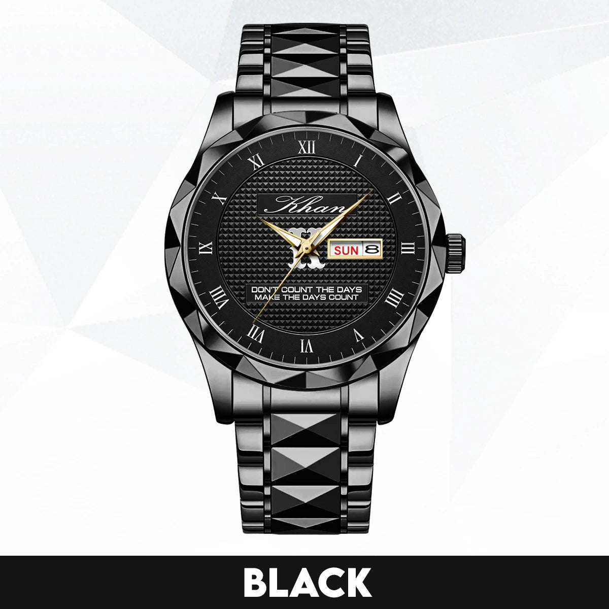 Silver & Black Watch Make the Days Count KHAN M1-W34
