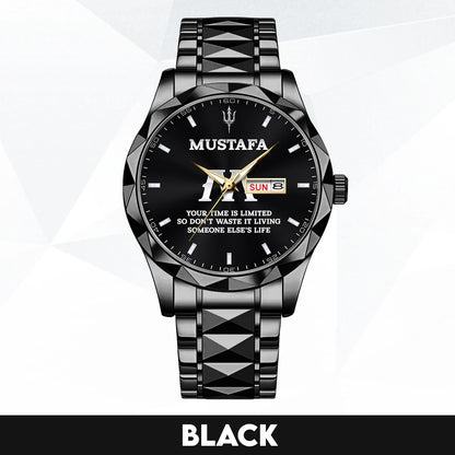 Your Time Is Limited Don't Waste It Living Someone Else's Life Silver Watch MUSTAFA M1-W30