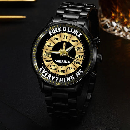 SABRINA 13K1-485 Personalized Attitude Watch – Funny Middle Finger Gift