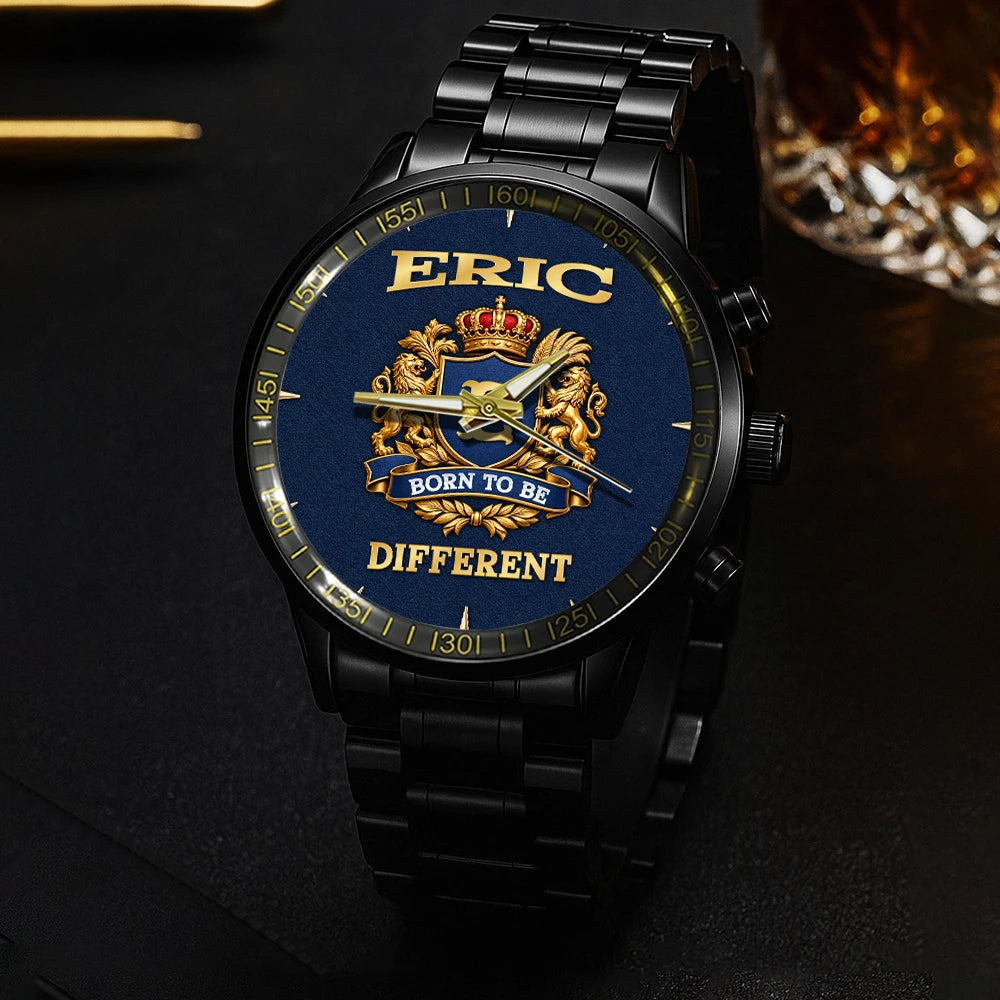 Personalized Born to Be Different Gold Logo Blue Watch ERIC M1-W25