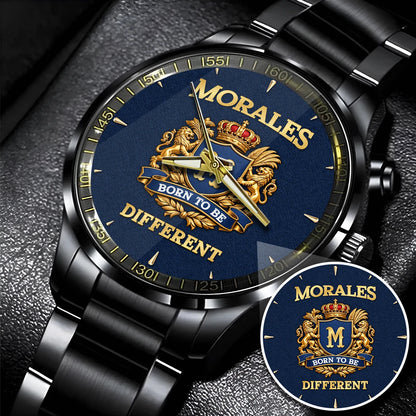 Personalized Born to Be Different Gold Logo Blue Watch MORALES M1-W25