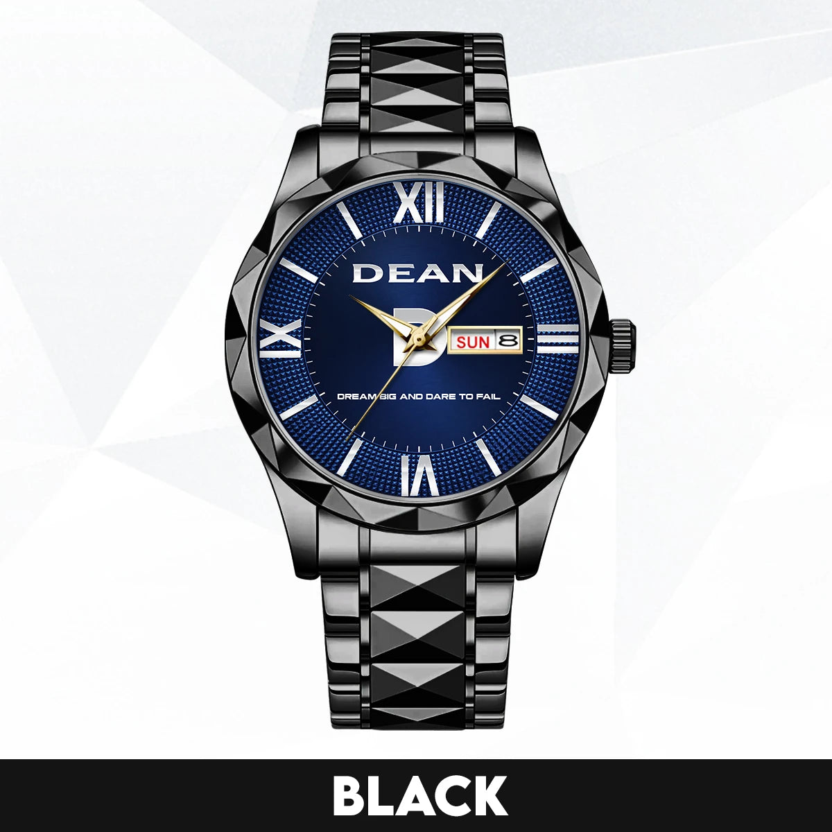Blue & Silver Watch Dream Big and Dare to Fail DEAN M1-W36