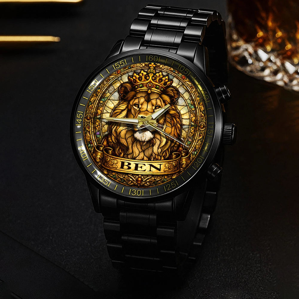 BEN 13K1-484 Personalized King Lion Luxury Stainless Steel Watch