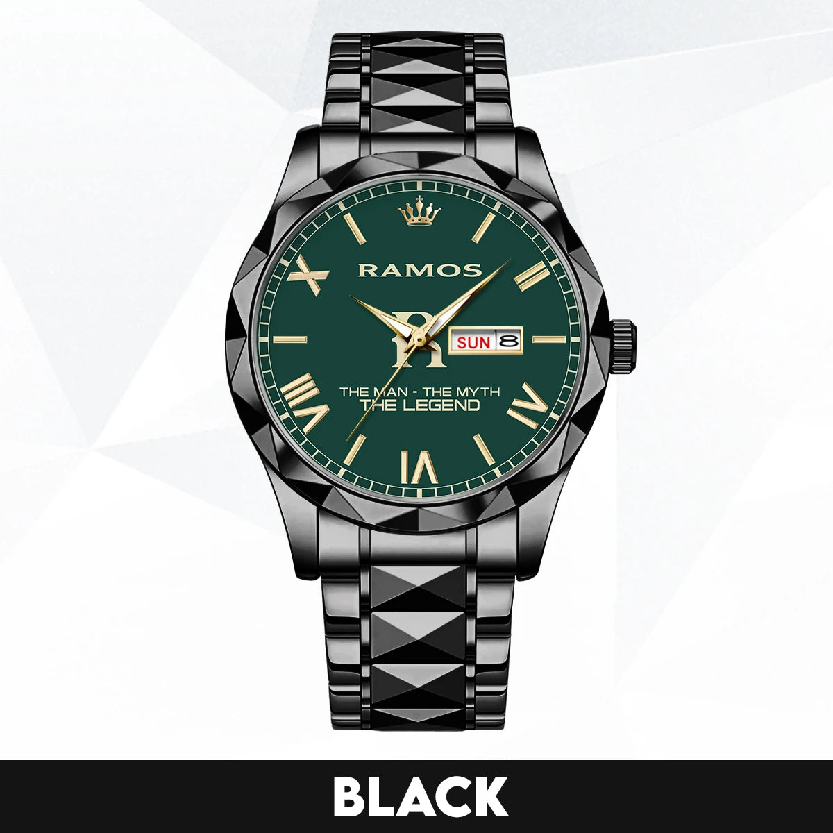 The Man The Myth The Legend Gold & Green Watch RAMOS M1-W32