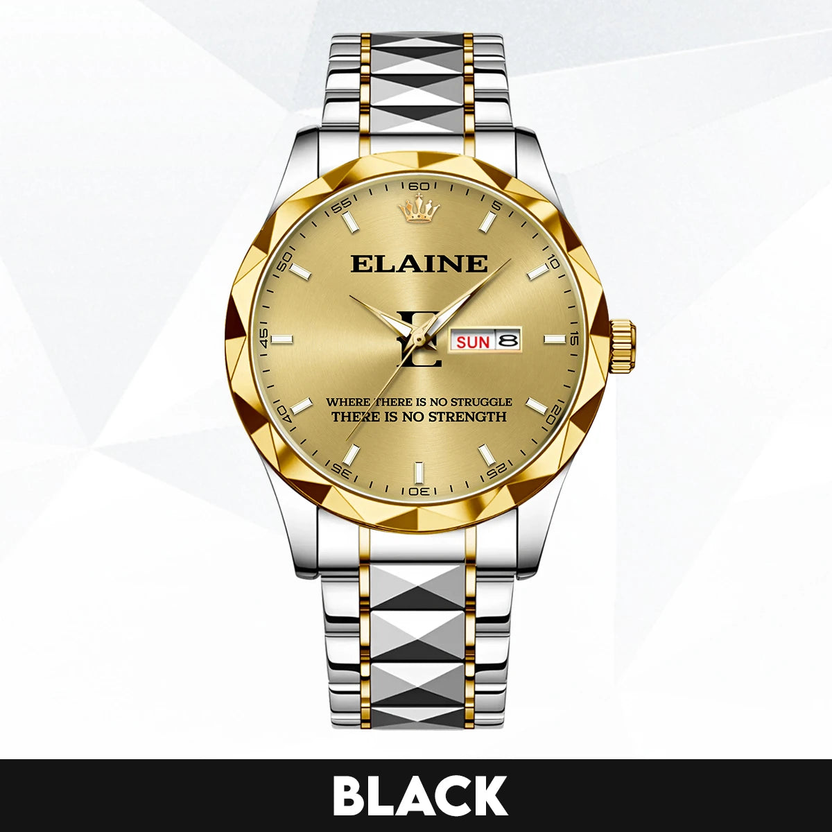 No Struggle No Strength Luxury Gold Watch ELAINE M1-W27