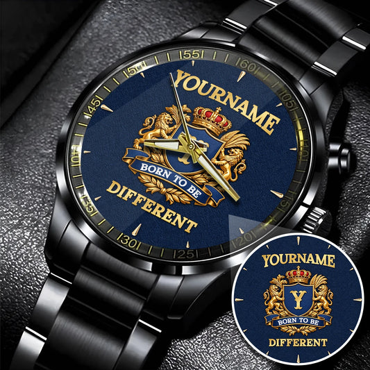 Personalized Born to Be Different Gold Logo Blue Watch YOURNAME M1-W25