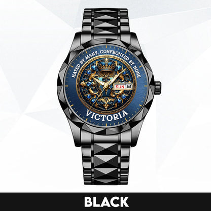 Hated By Many Confronted By None Golden Blue Watch VICTORIA M1-W15