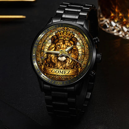 GOMEZ 13K1-484 Personalized King Lion Luxury Stainless Steel Watch