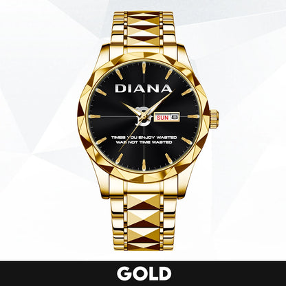 Gold & Black Watch Time You Enjoy Wasting Was Not Time Wasted DIANA M1-W35