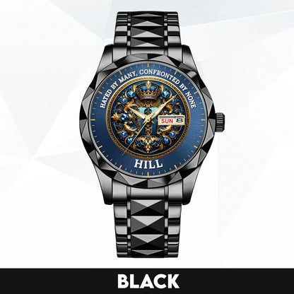 Hated By Many Confronted By None Golden Blue Watch HILL M1-W15