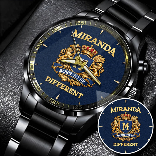 Personalized Born to Be Different Gold Logo Blue Watch MIRANDA M1-W25