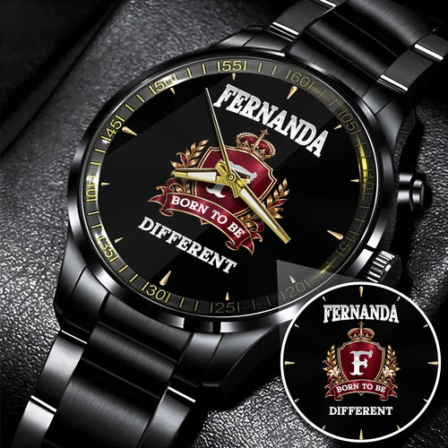 Personalized Born to Be Different Burgundy Crest Watch FERNANDA M1-W24